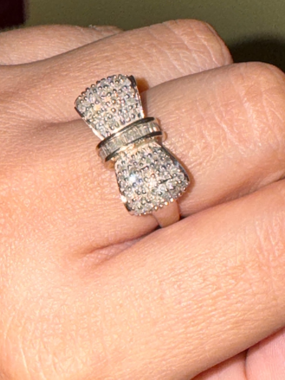14kt WG 1ct Diamond Bow Ring
